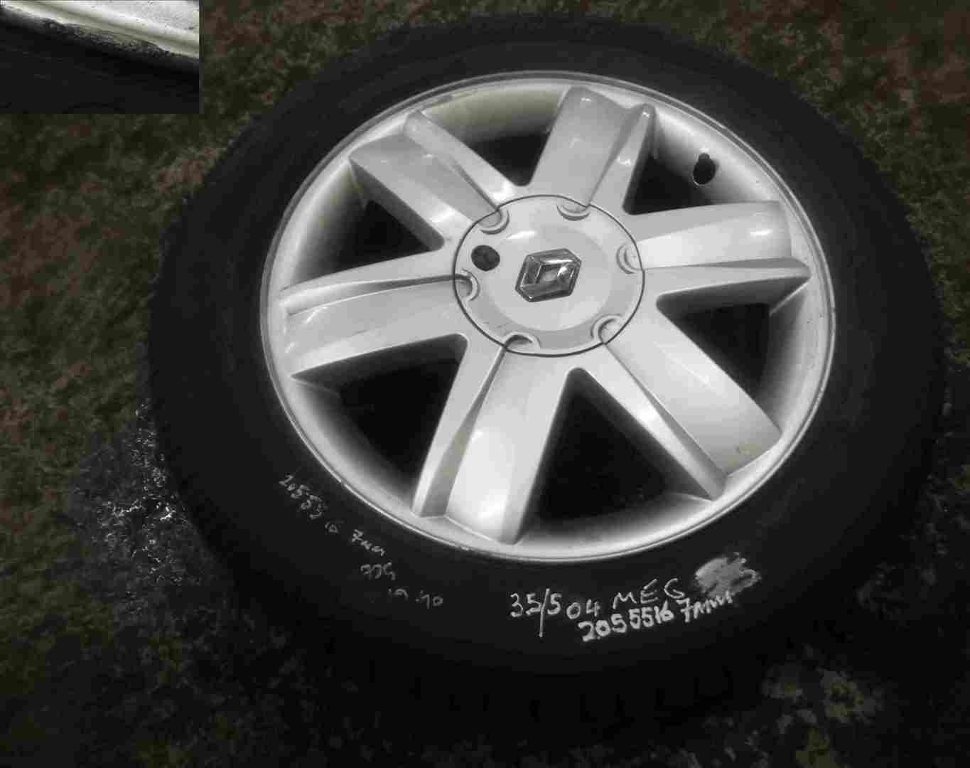 Renault Megane 2002-2008 Nervastella Alloy Wheel + Tyre 205 55 16 7mm Tread 4/5