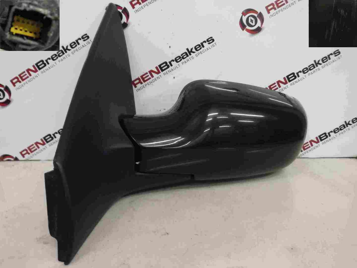 Renault Megane 2002-2008 Passenger FOLDING NS Wing Mirror Black 676