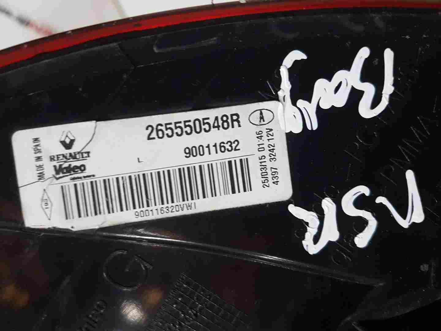 Thumb 5 Renault Megane Hacthback MK3 2008-2014 Passenger NSR Rear Body Light 265550548R