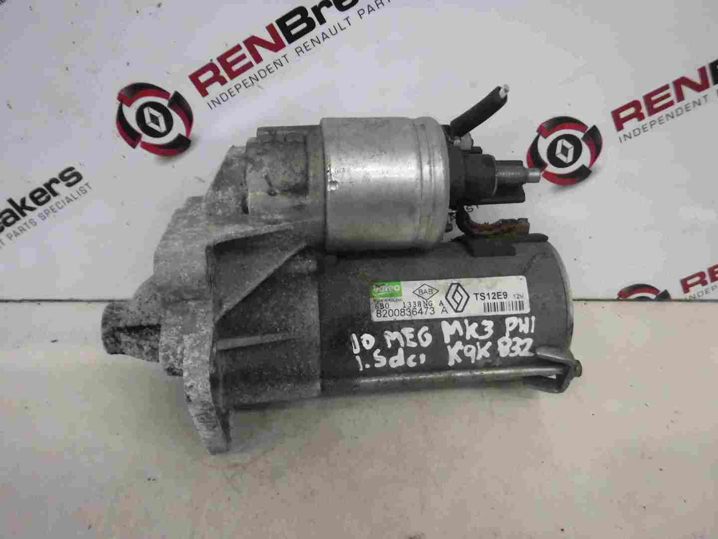 Renault Megane MK3 2008-2014 1.5 dCi Starter Motor Starting 8200836473