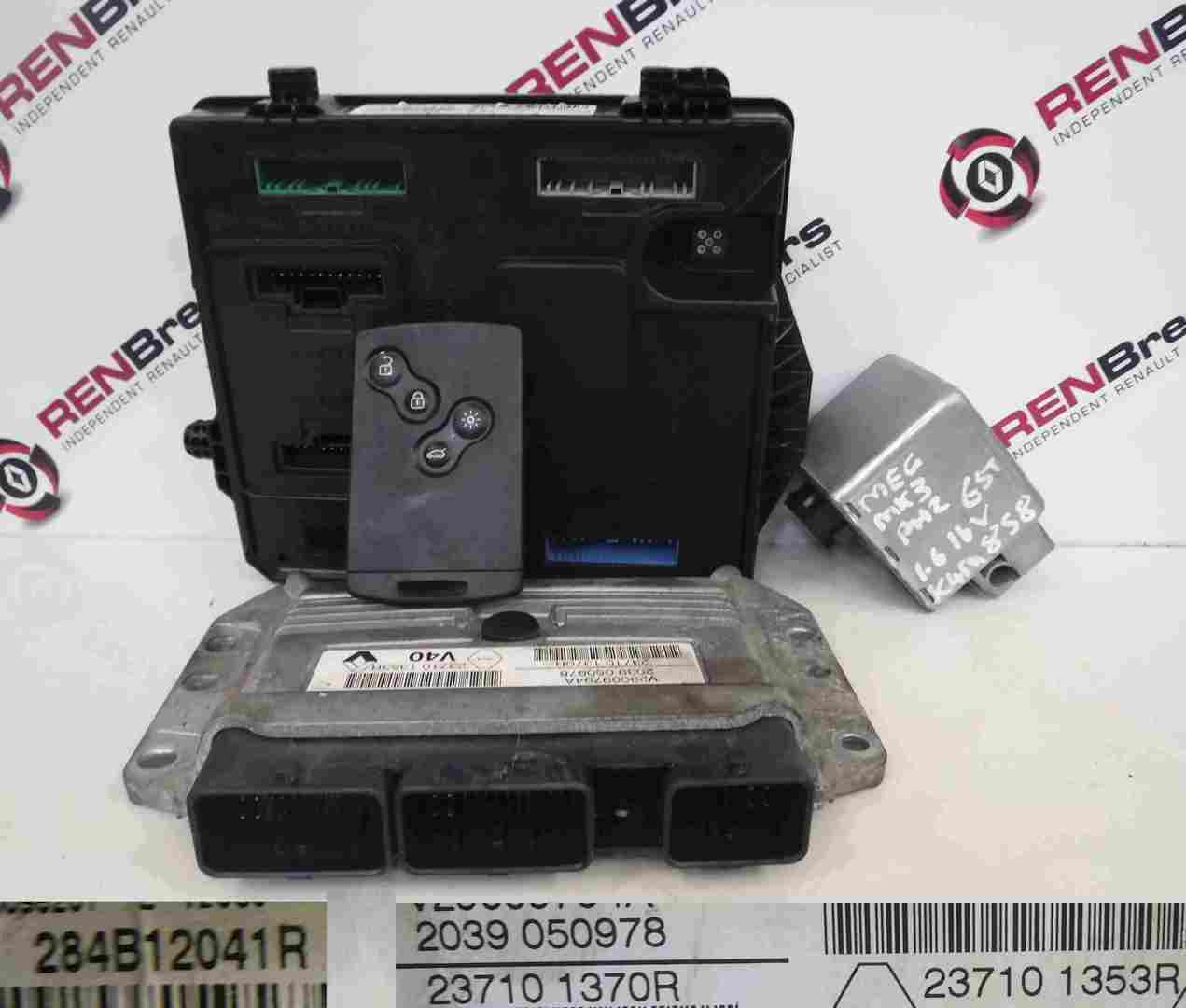 Renault Megane MK3 2008-2014 1.6 16v ECU SET UCH BCM Lock   Key Card 284B12041R