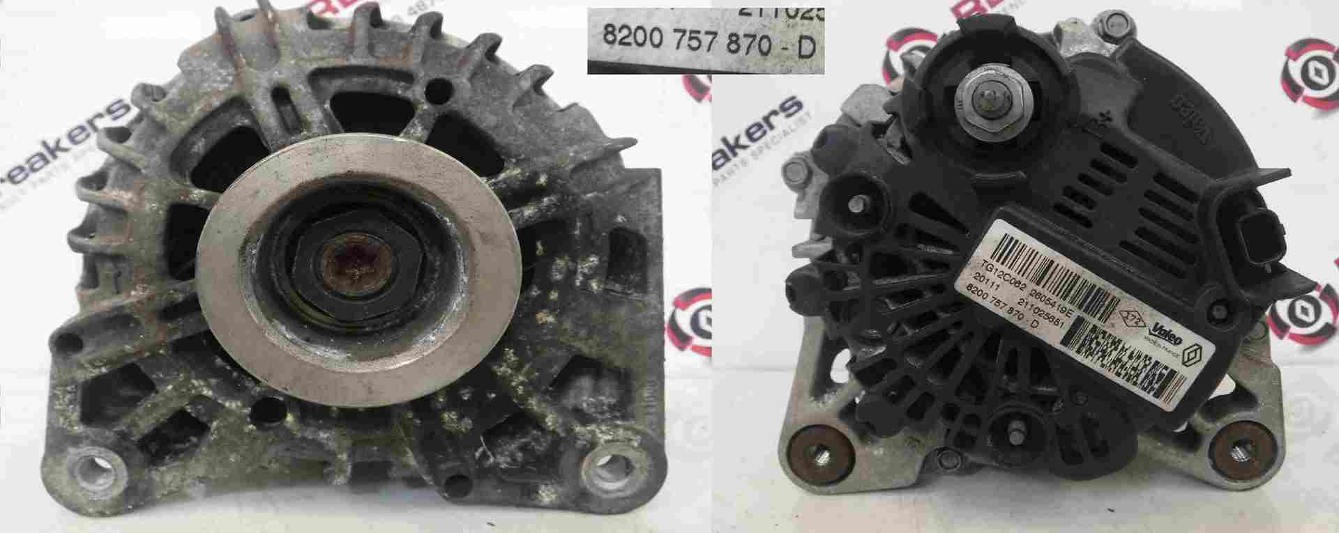 Renault Megane MK3 2008-2014 1.9 dCi Alternator F9Q 872 8200757870