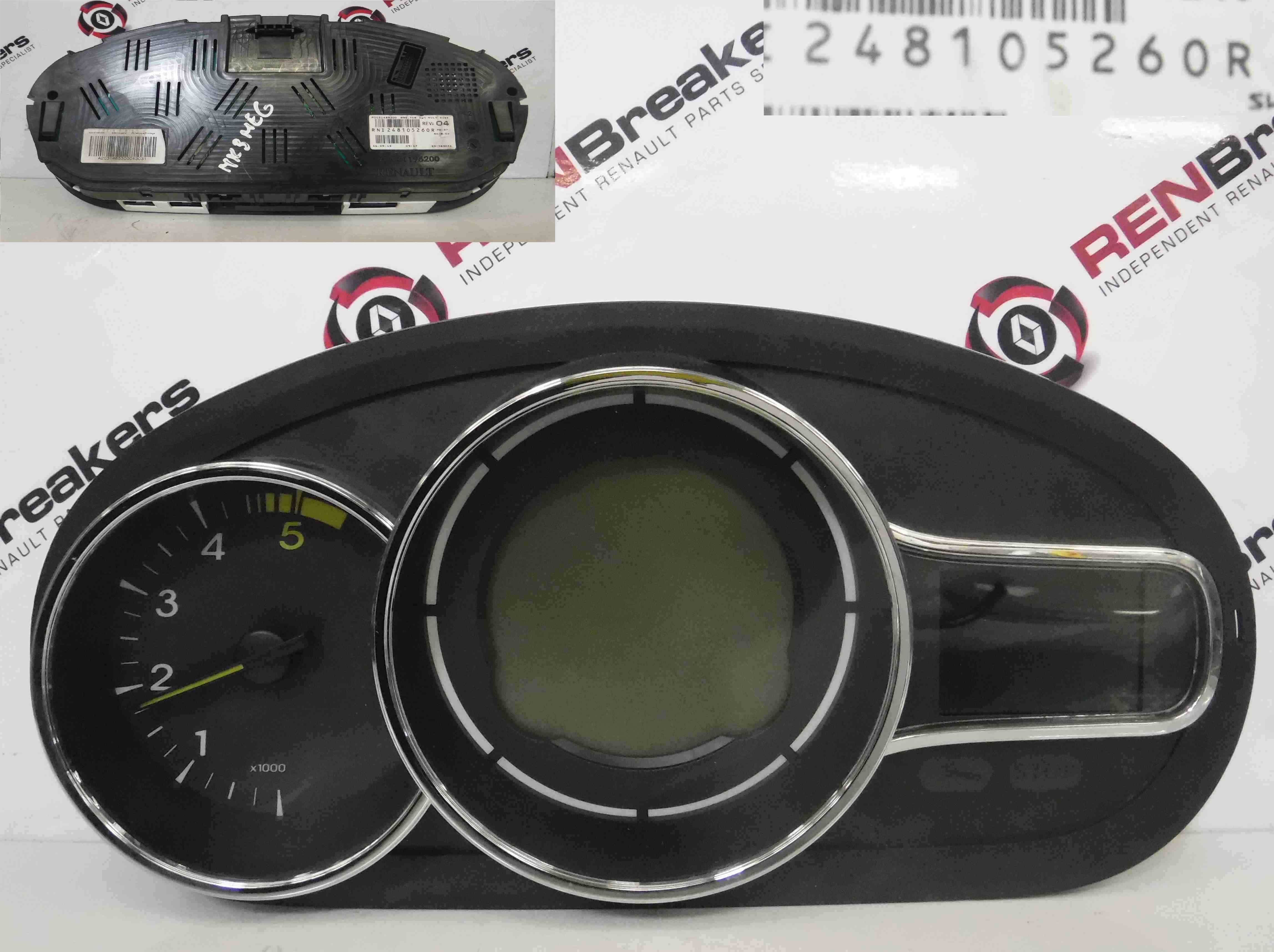 Renault Megane MK3 2008-2014 Instrument Panel Dials Clocks 248105260R