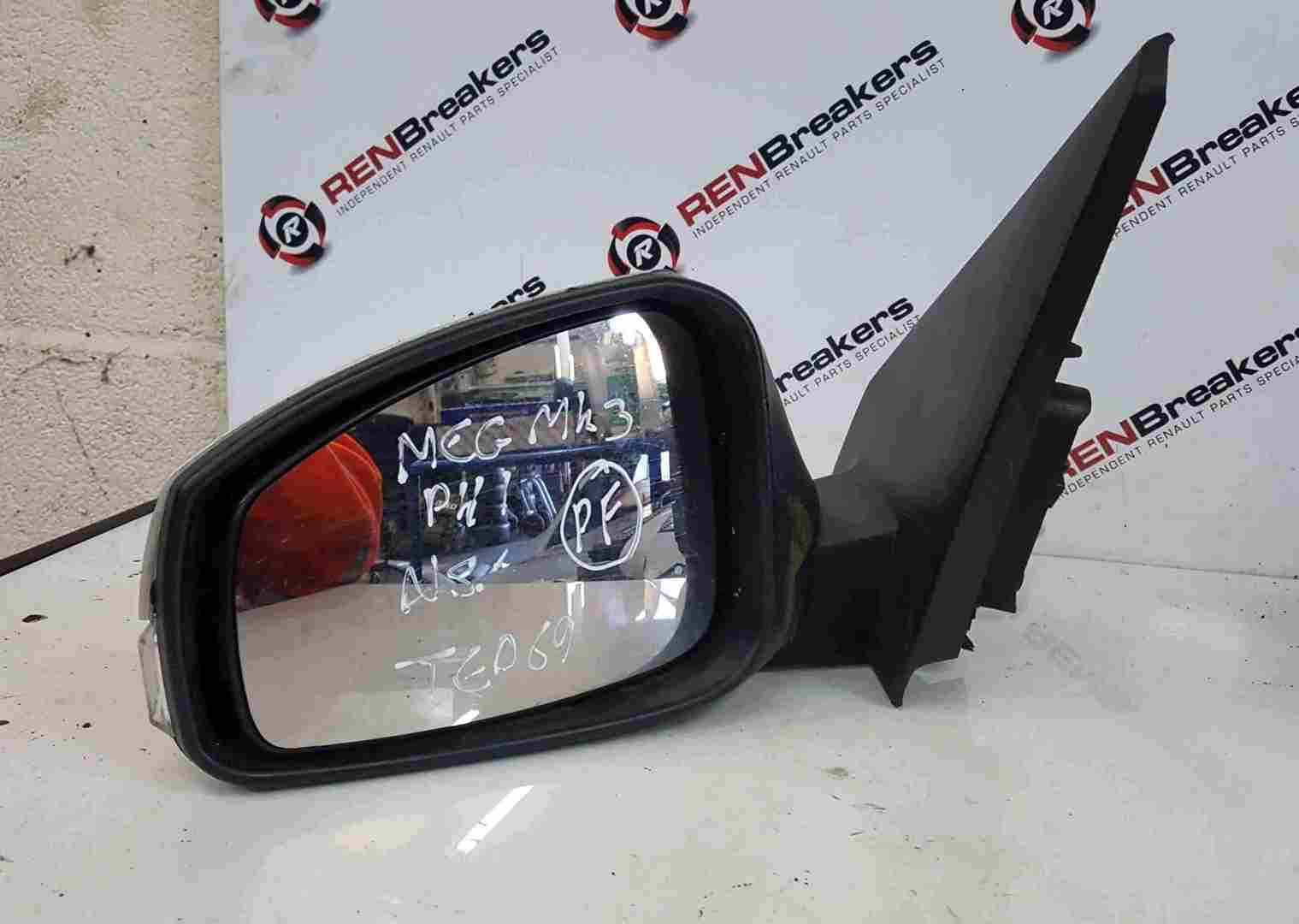 Thumb 4 Renault Megane MK3 2008-2014 Passenger NS Wing Mirror Silver TED69 Power Fold