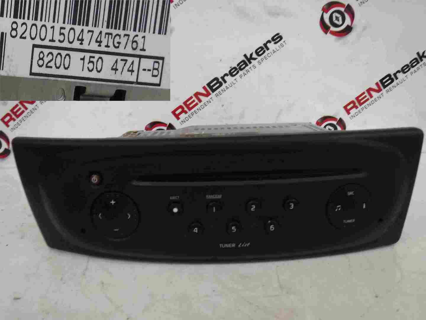 Renault Megane Scenic 1999-2003 CD Player Radio Tuner List 8200150474