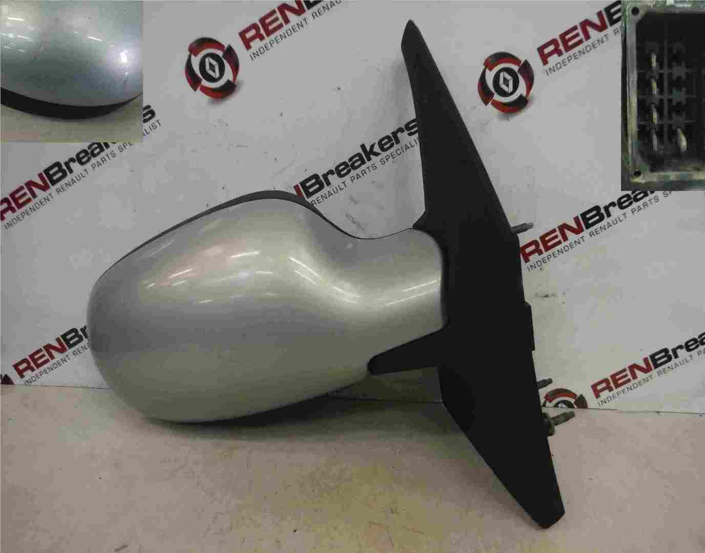 Renault Megane Scenic 1999-2003 Drivers OS Wing Mirror Silver 632 Electric