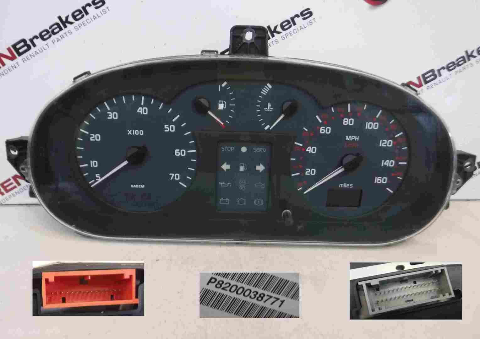 Renault Megane Scenic 1999-2003 Instrument Panel Dials Gauges Clocks 134K