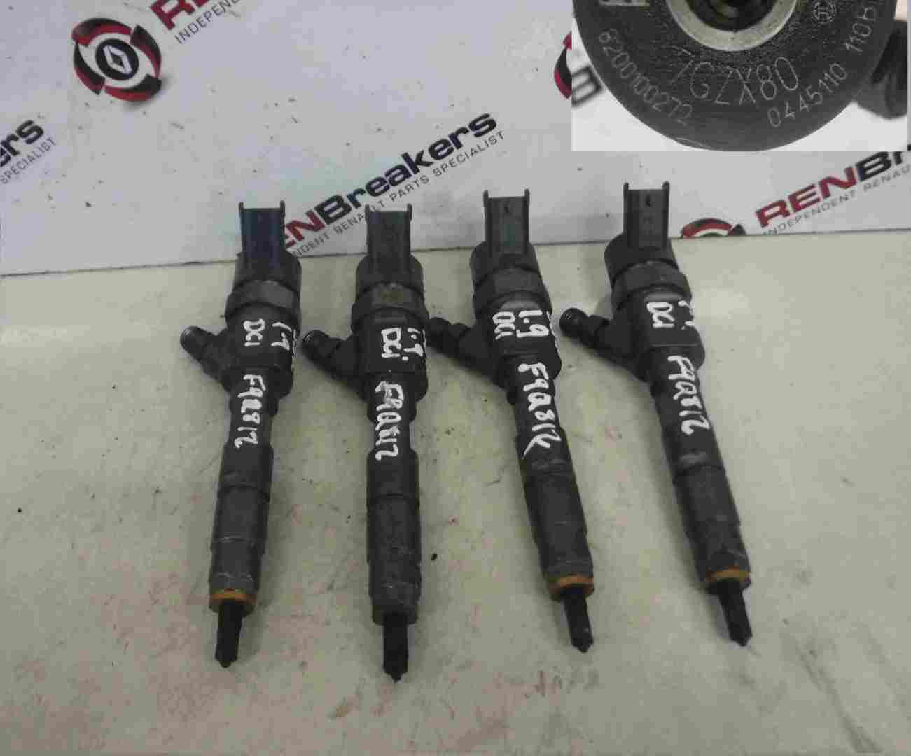 Renault Megane Scenic 2003-2009 1.9 dCi Diesel Injectors Set X4 F9Q 812