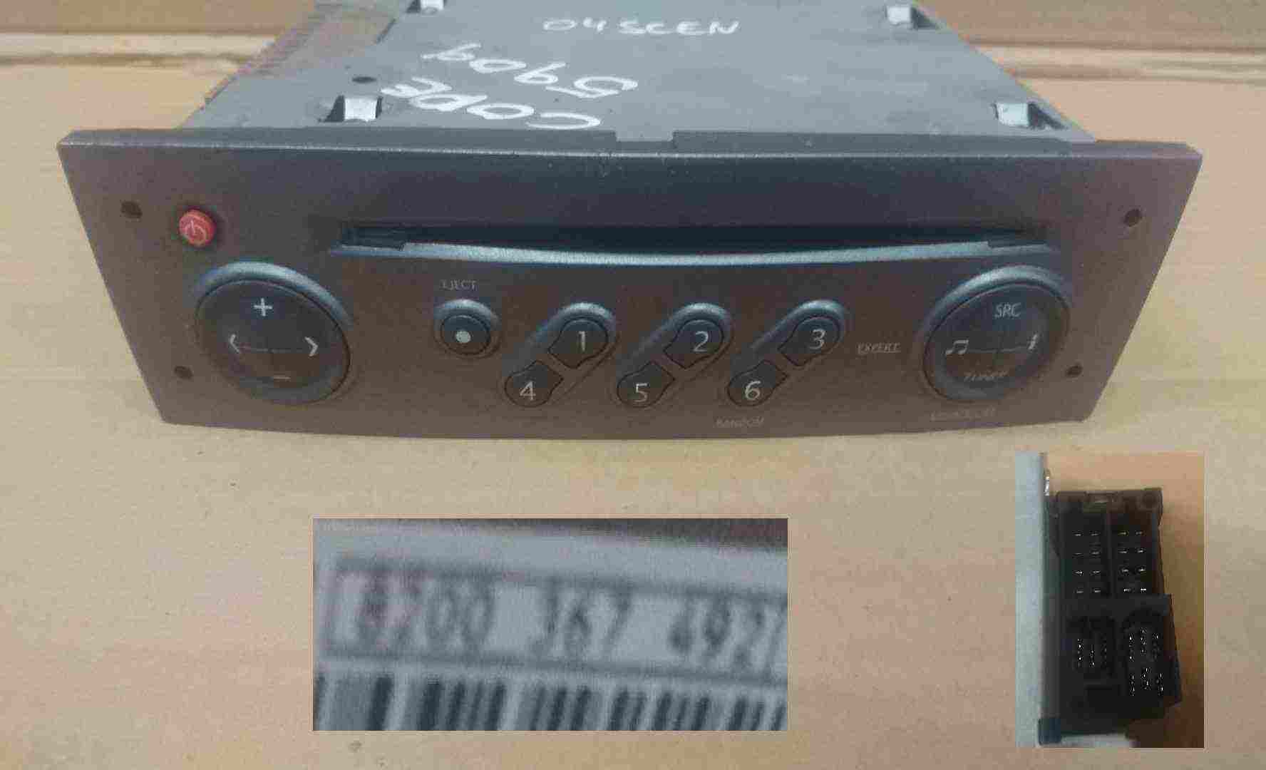 Renault Megane Scenic 2003-2009 CD Player Radio Unit + Code Update List