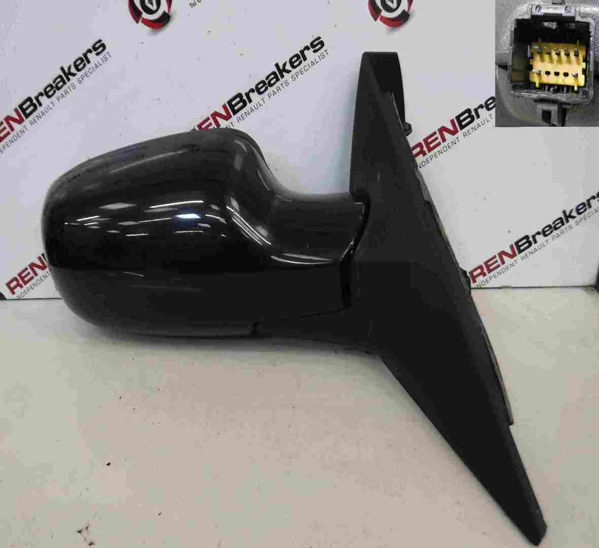 Renault Megane Scenic 2003-2009 Drivers OS Wing Mirror Black 676