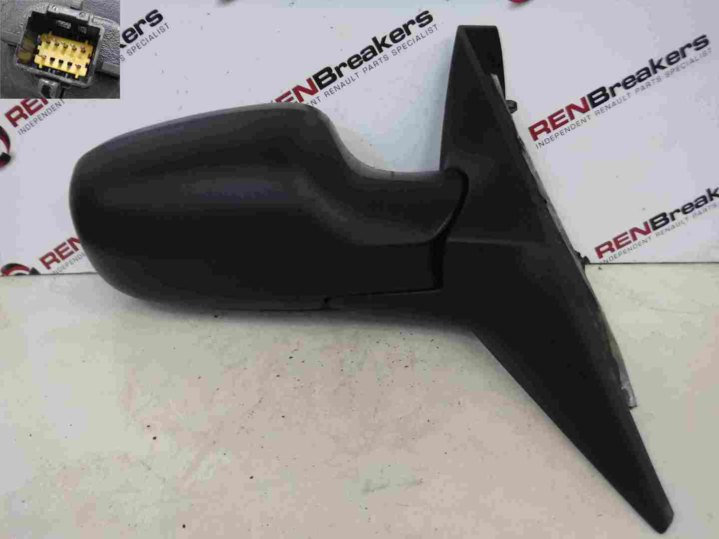 Renault Megane Scenic 2003-2009 Drivers OS Wing Mirror Black Plain