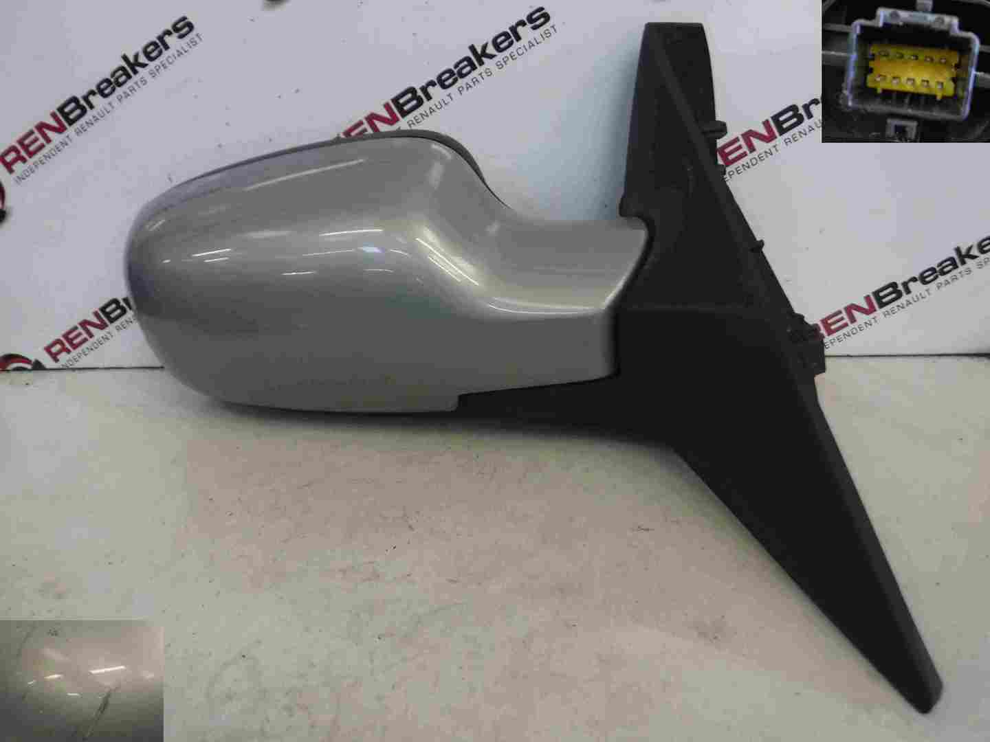Renault Megane Scenic 2003-2009 Drivers OS Wing Mirror Silver TEA19