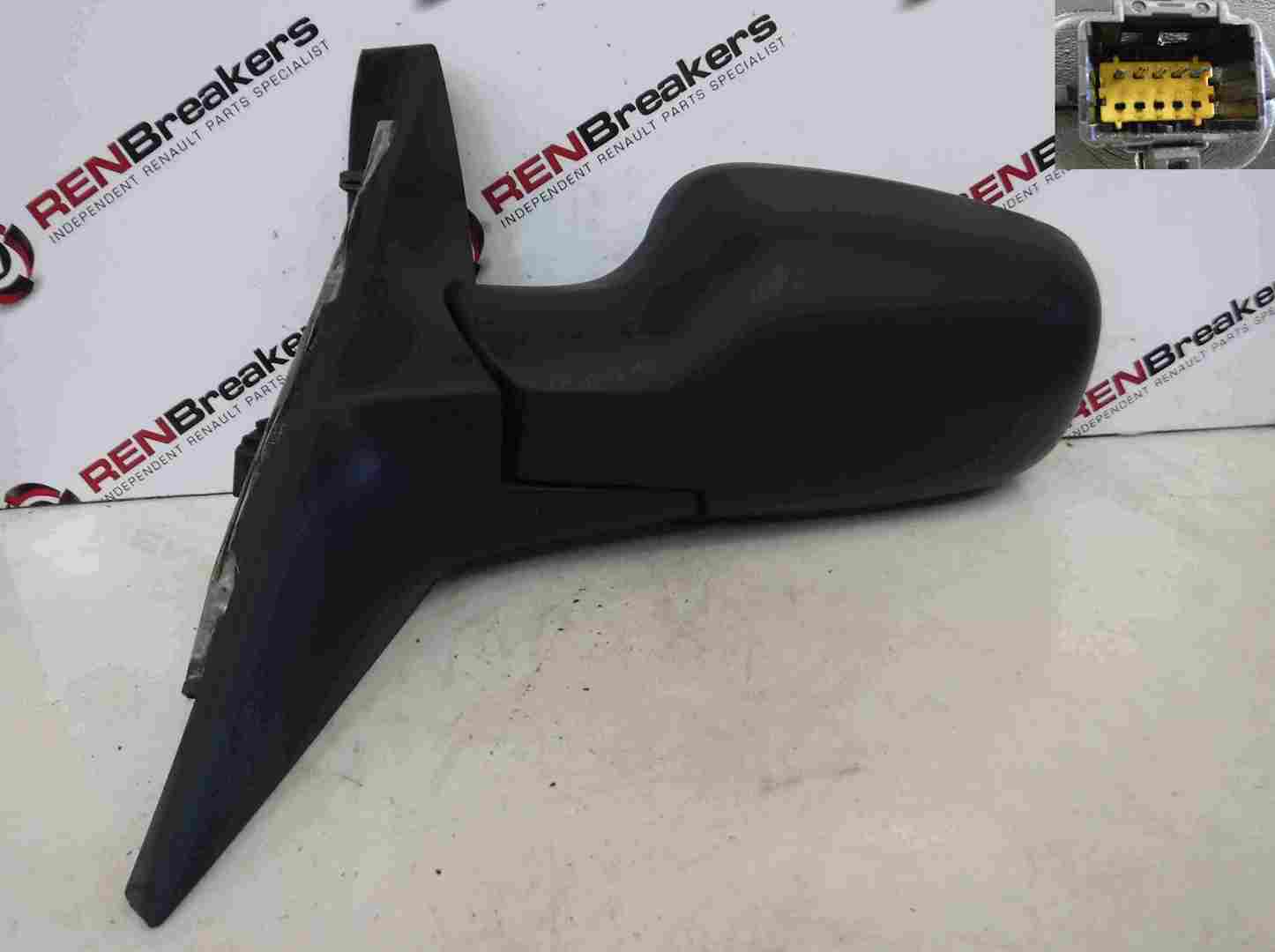 Renault Megane Scenic 2003-2009 Passenger NS Wing Mirror Black Plain