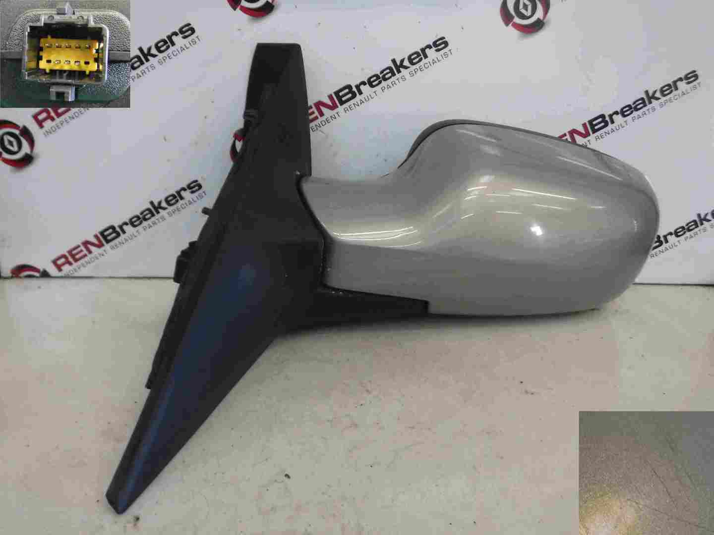 Renault Megane Scenic 2003-2009 Passenger NS Wing Mirror Silver TEA19