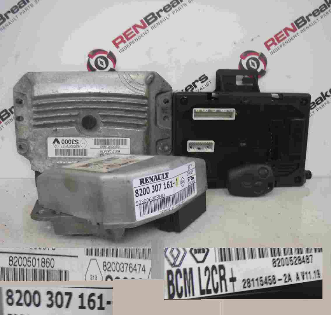 Renault Modus 2004-2008 1.4 16v ECU SET UCH BCM Steering ECU + Key Fob