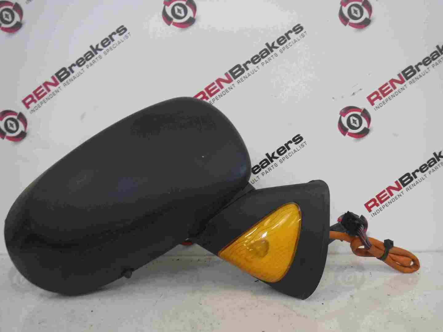 Renault Modus 2004-2008 Drivers OS Wing Mirror Plain Black Electric
