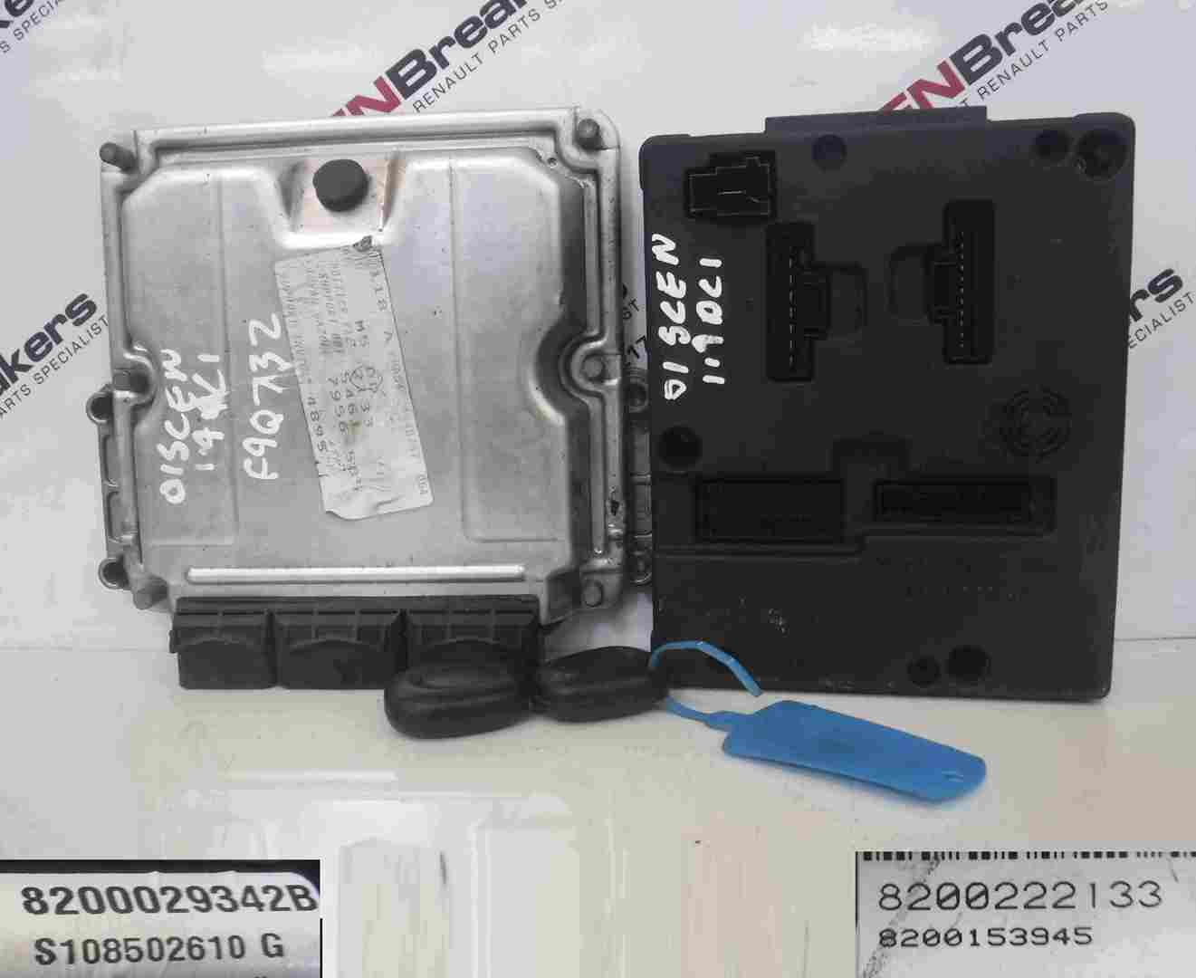 Renault Scenic 1999-2003 1.9 dCi ECU SET UCH BCM Immobiliser + Key Fob