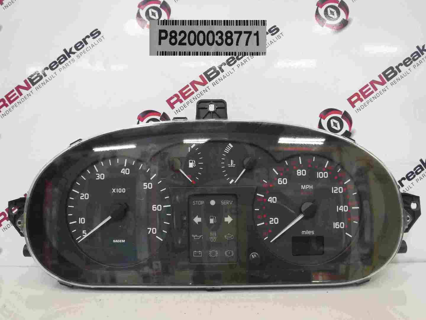 Renault Scenic 1999-2003 Instrument Panel Dials Gauges Clocks 161K 8200038771