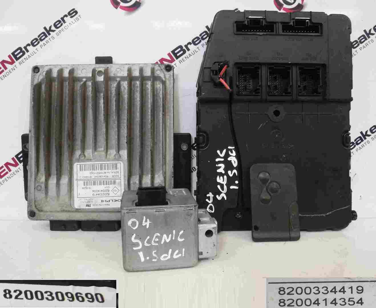 Renault Scenic 2003-2009 1.5 dCi ECU SET UCH BCM Immobiliser   Key Card