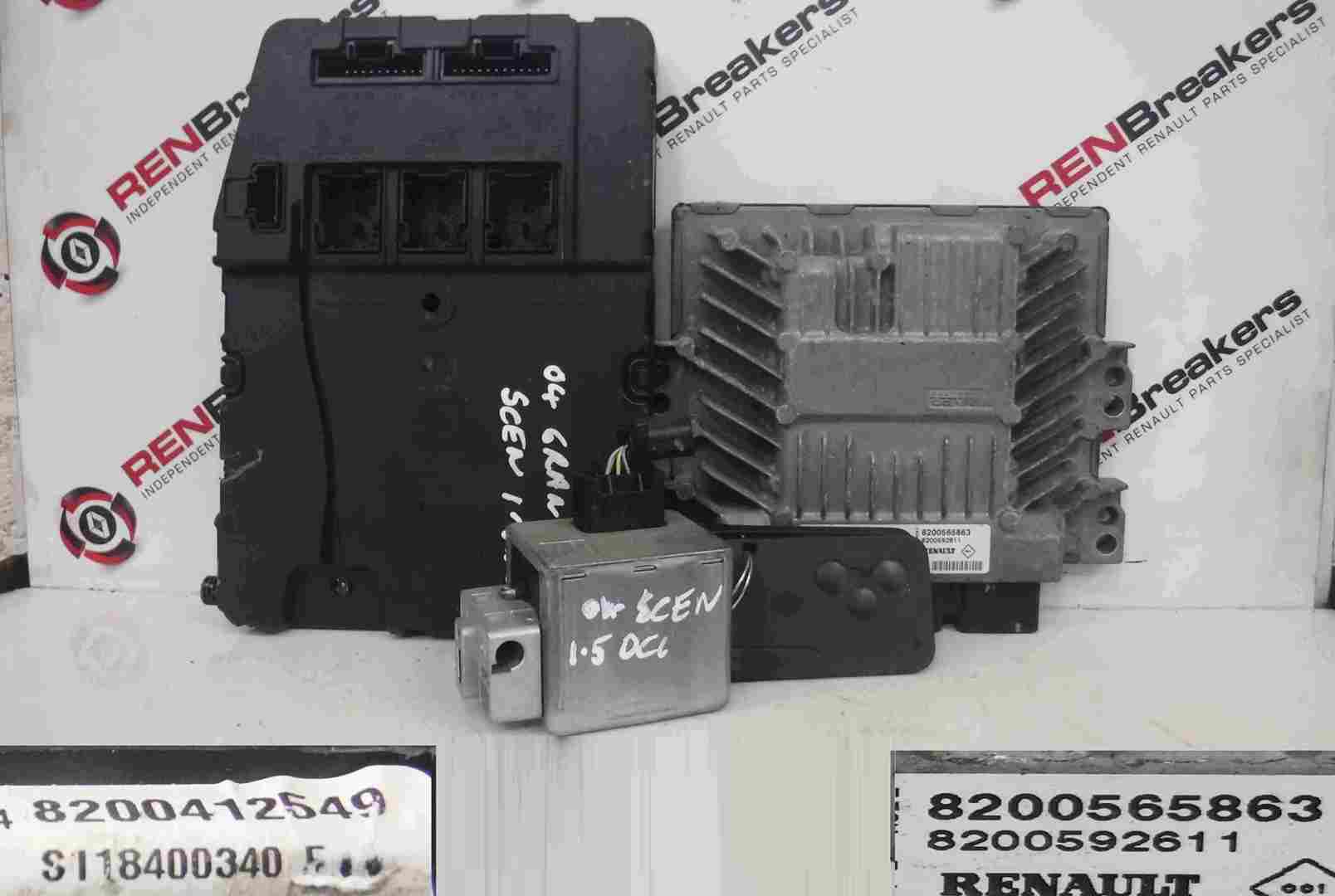 Renault Scenic 2003-2009 1.5 dCi ECU SET UCH BCM Immobiliser   Key Card