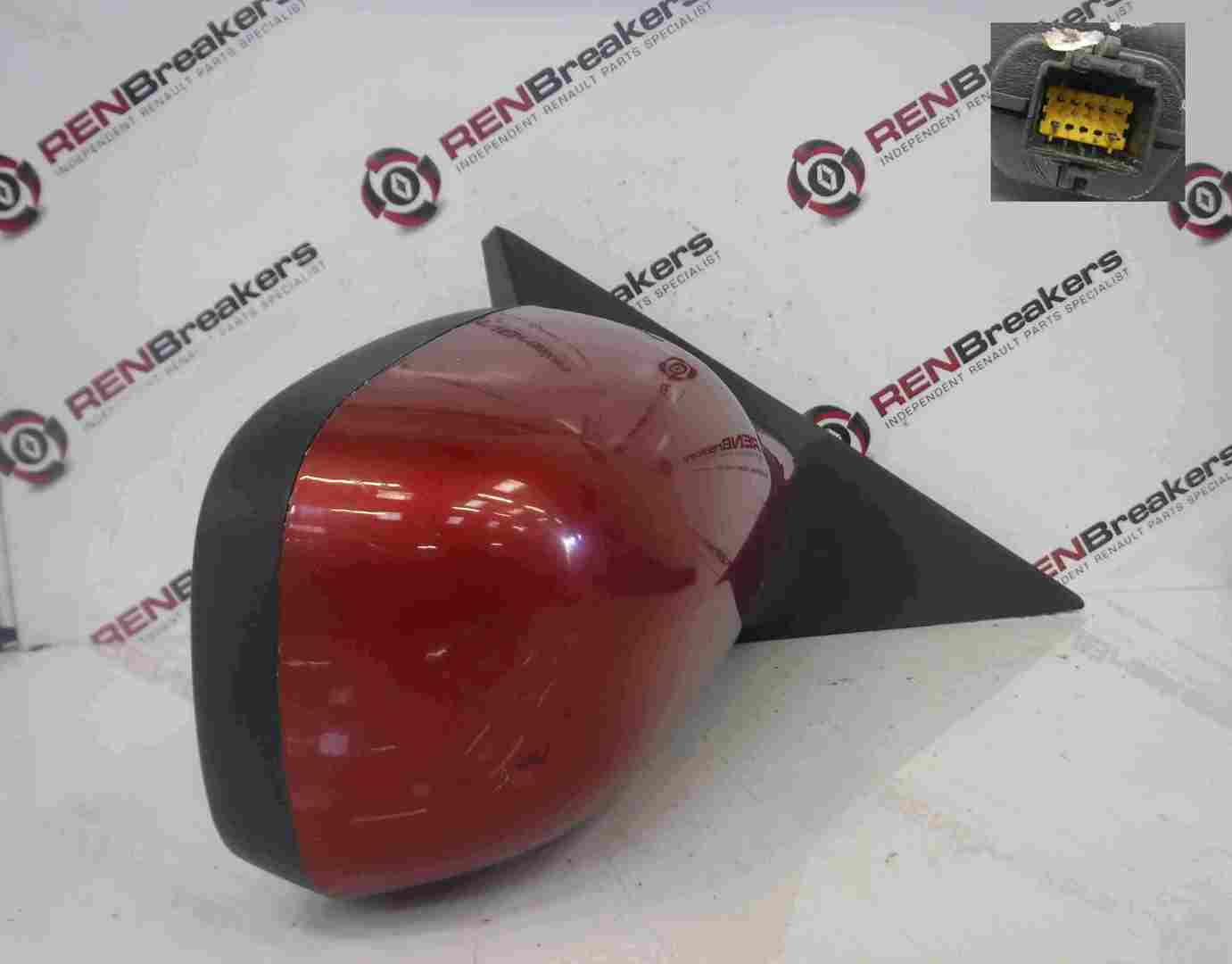 Renault Scenic 2003-2009 Drivers OS Wing Mirror Red TEB76