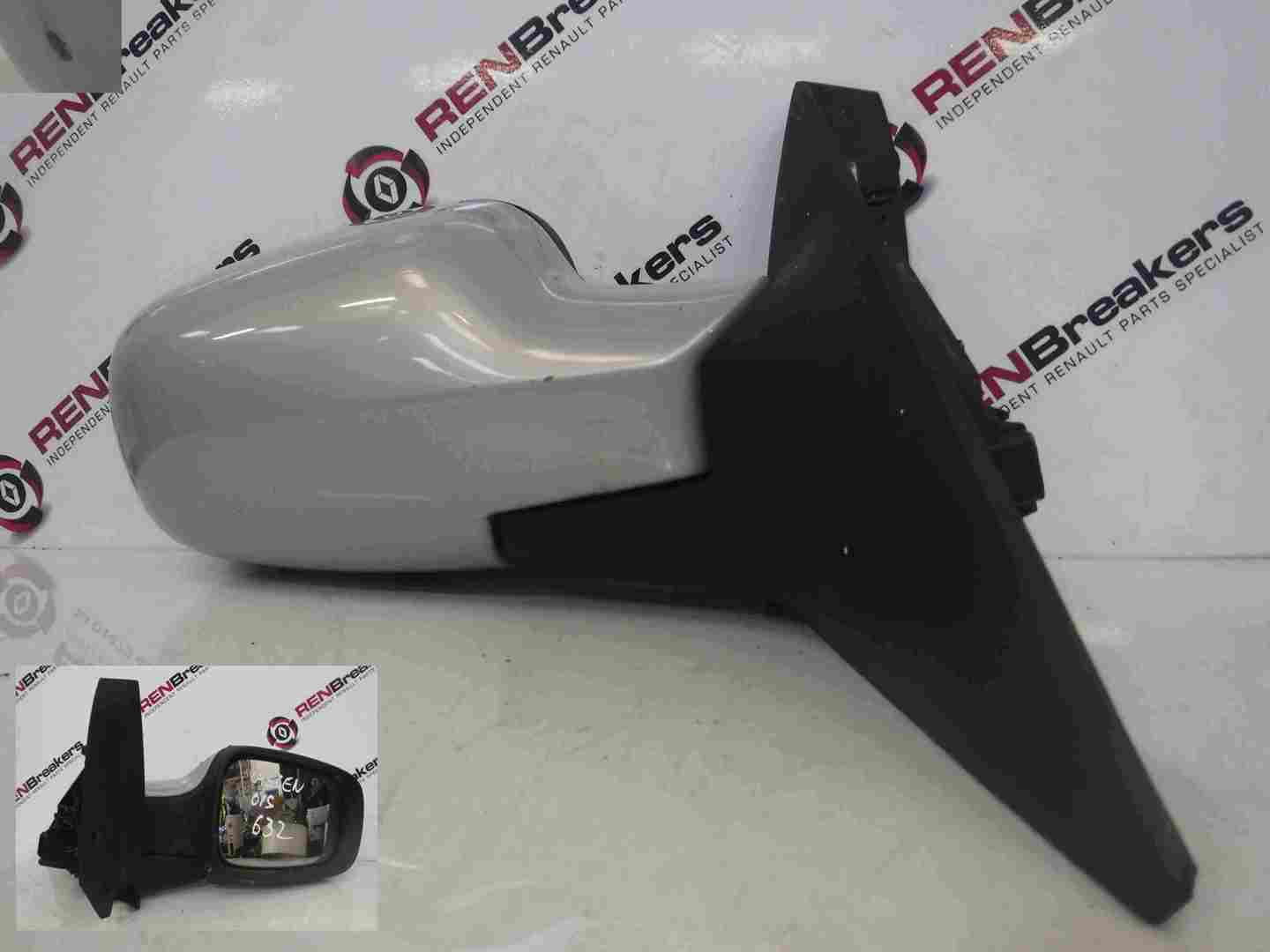 Renault Scenic 2003-2009 Drivers OS Wing Mirror Silver Folding 632