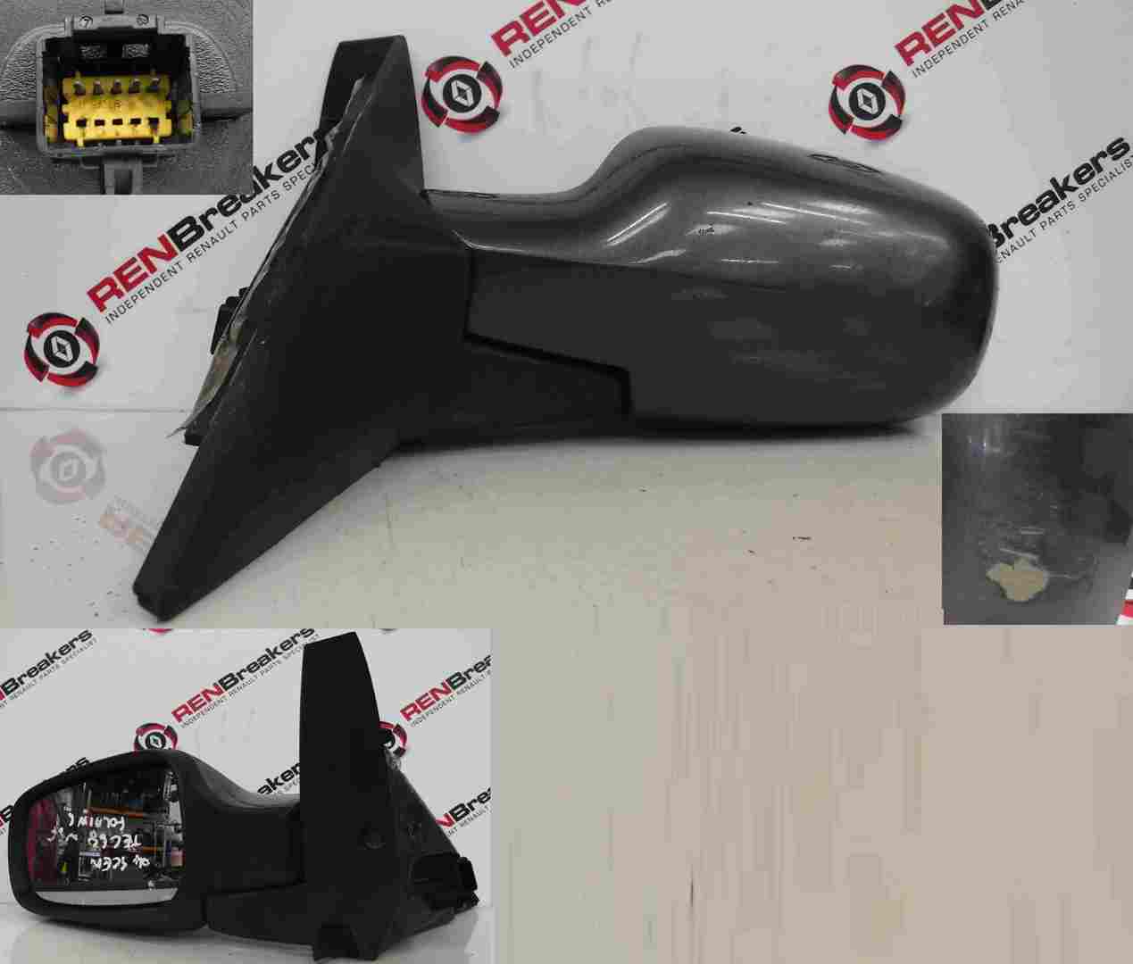 Renault Scenic 2003-2009 Passenger NSF Front Wing Mirror Grey TEC68 F