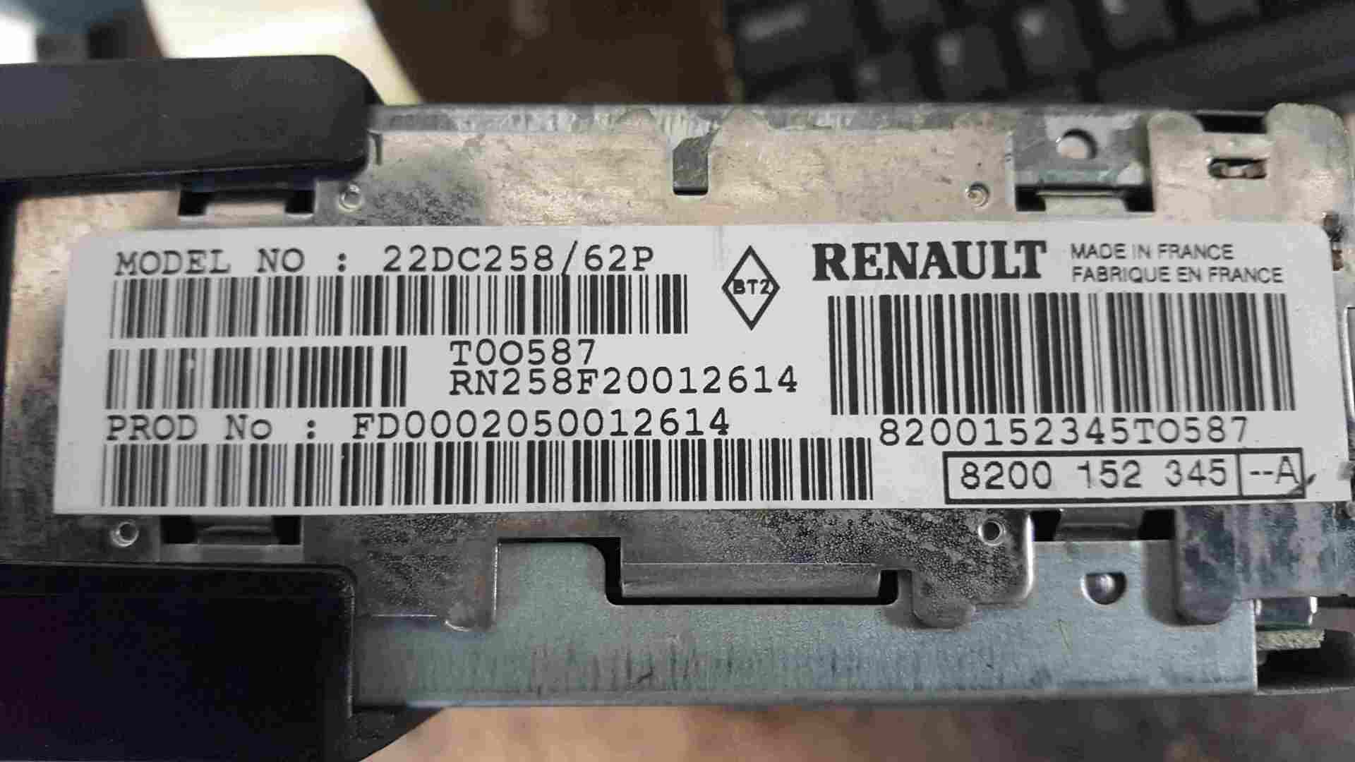 Renault Scenic MK1 1999-2003 Radio Tape Casette Player Tuner List + Code