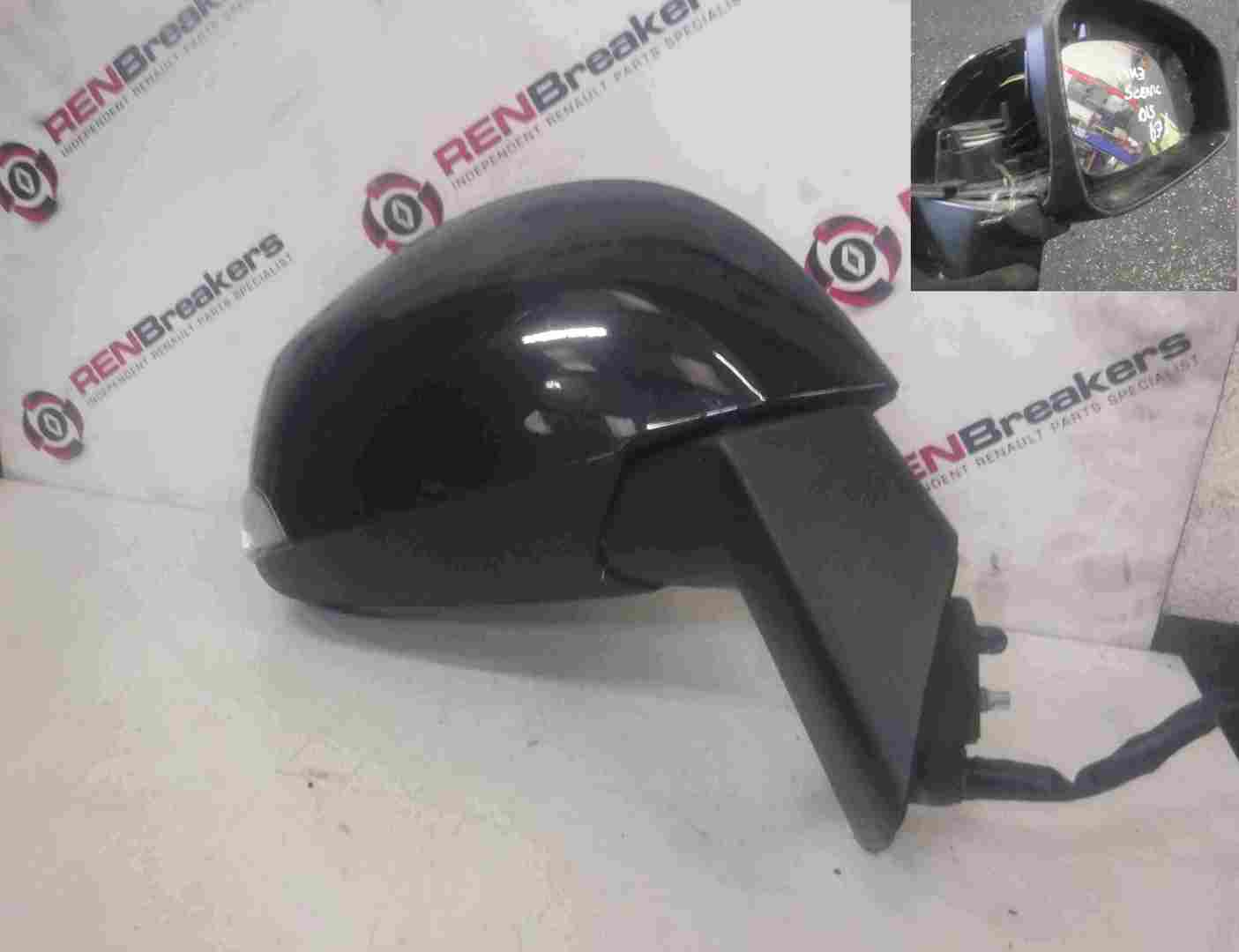 Renault Scenic MK3 2009-2016 Drivers OS Wing Mirror Black 676
