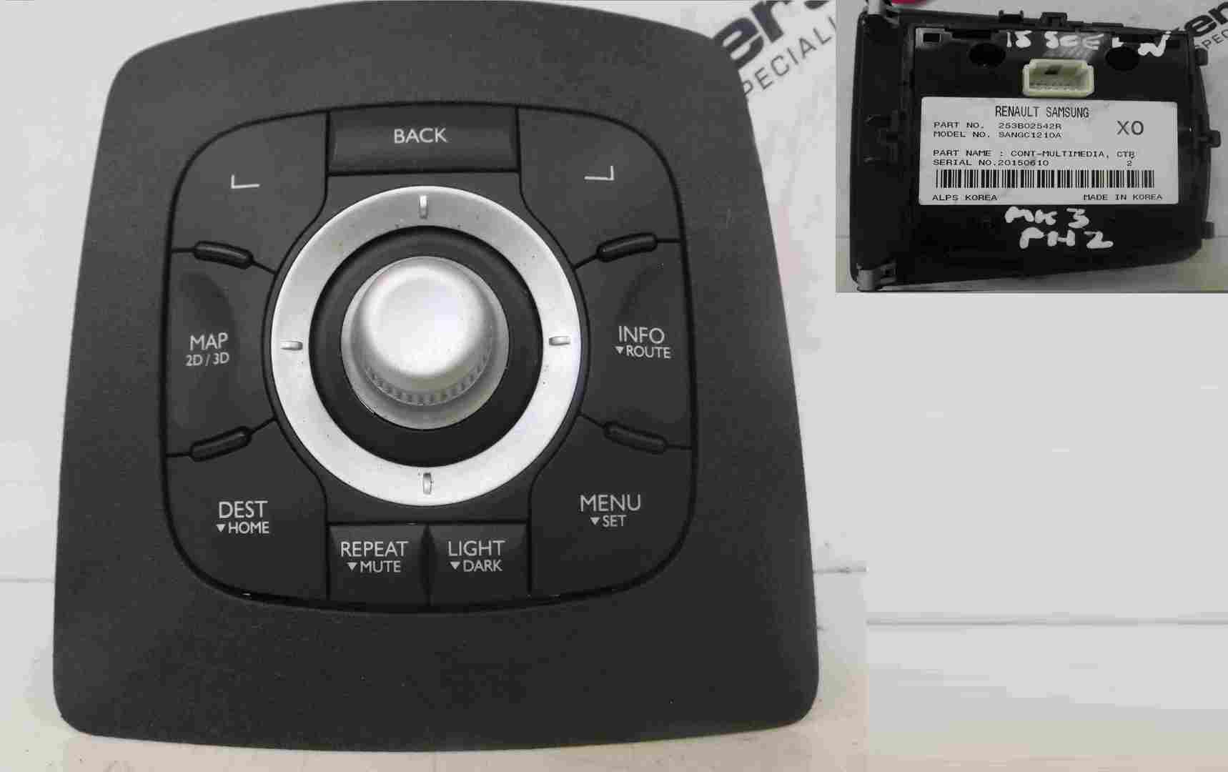 Renault Scenic MK3 2009-2016 Multi Media Centre Control Switch Unit 253B02542R