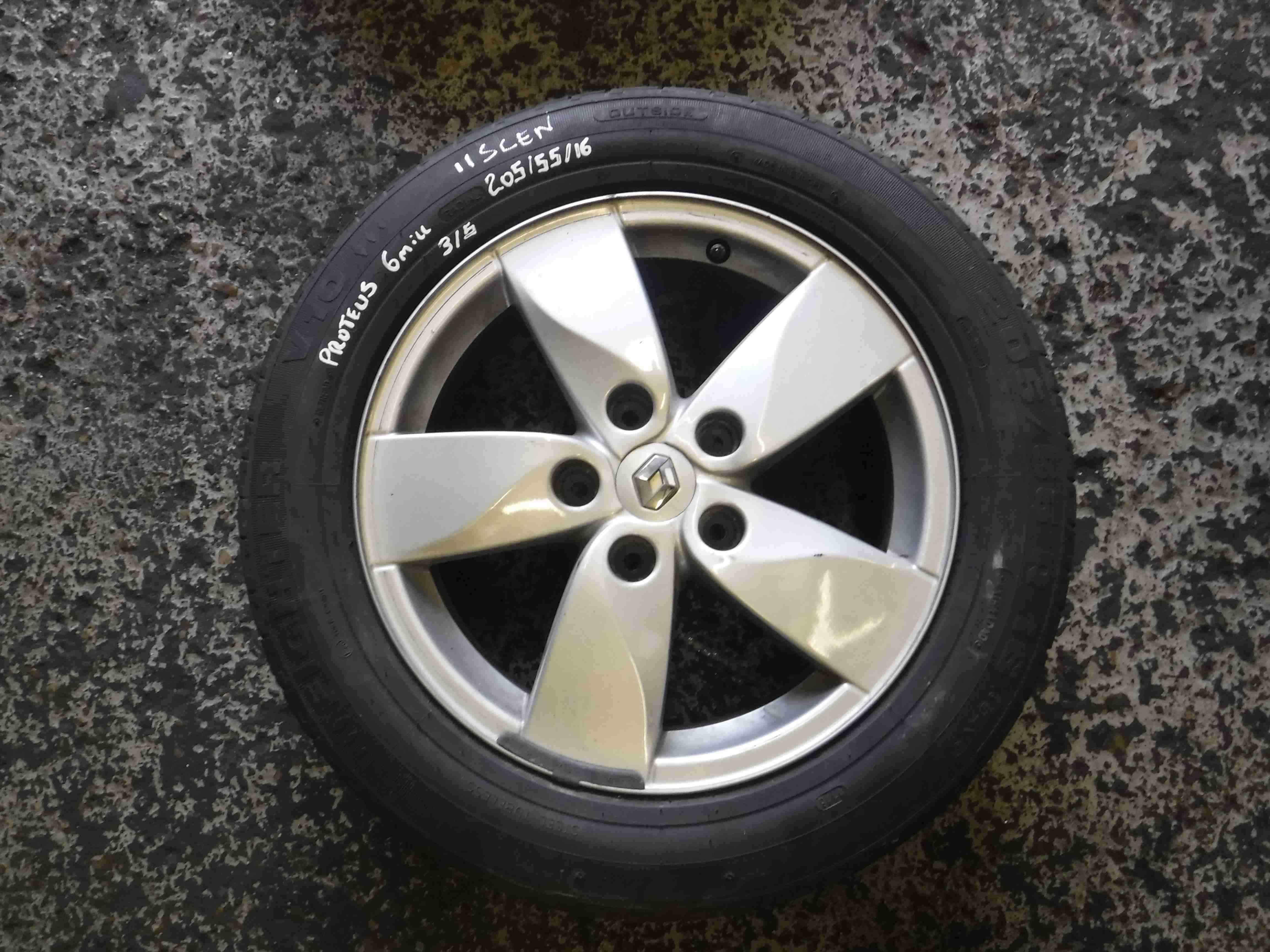 Renault Scenic MK3 2009-2016 Proteus Alloy Wheel + Tyre 205 55 16 6mm 4/5