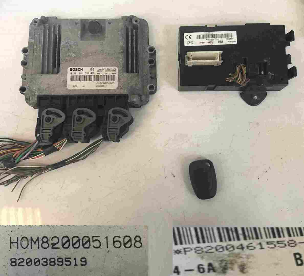 Renault Trafic 2001-2006 1.9 DCi ECU SET UCH BCM Immobiliser + Key Fob